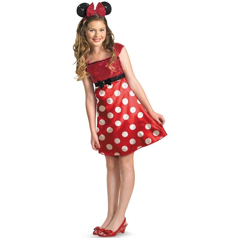 Disney Mickey Mouse Clubhouse Red Minnie Mouse Child  and  Tween Costume for the 2022 Costume season.