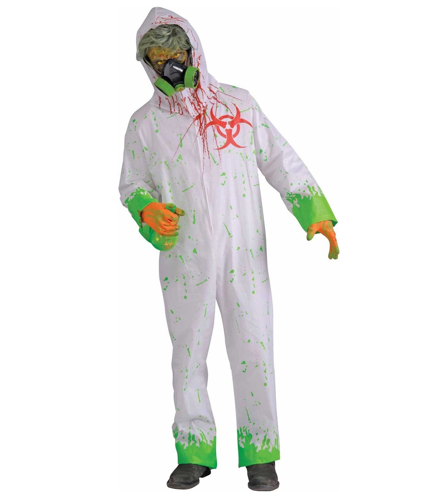 Biohazard Zombie White Jumpsuit Adult Costume