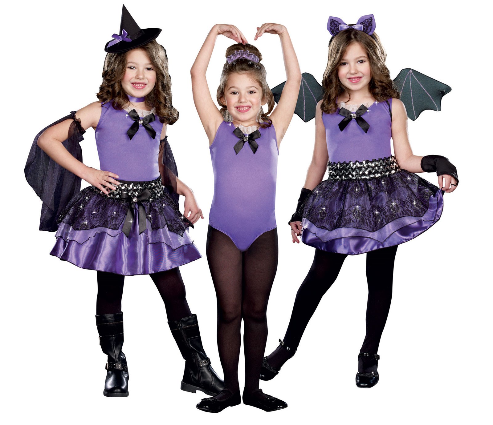 3-in-1 Witch / Dark Ballerina / Bat Child Costume
