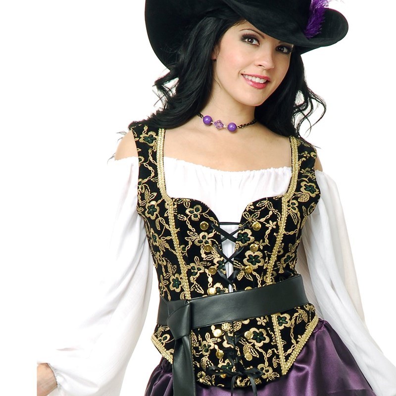 Black and Gold Corset Bodice Adult for the 2022 Costume season.