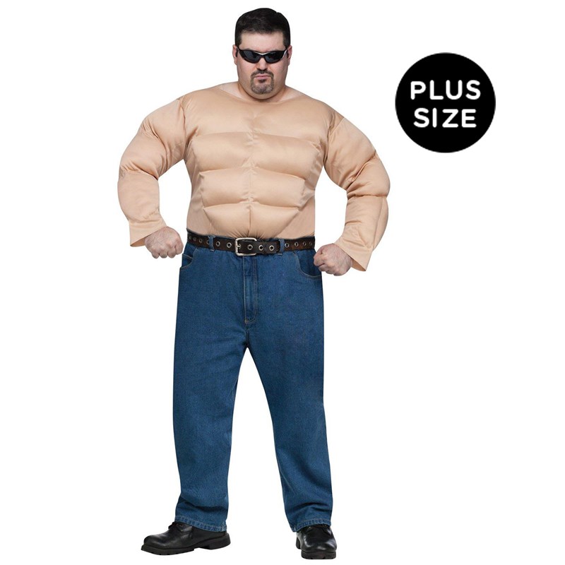 Muscle Chest Shirt Adult Plus Costume for the 2022 Costume season.