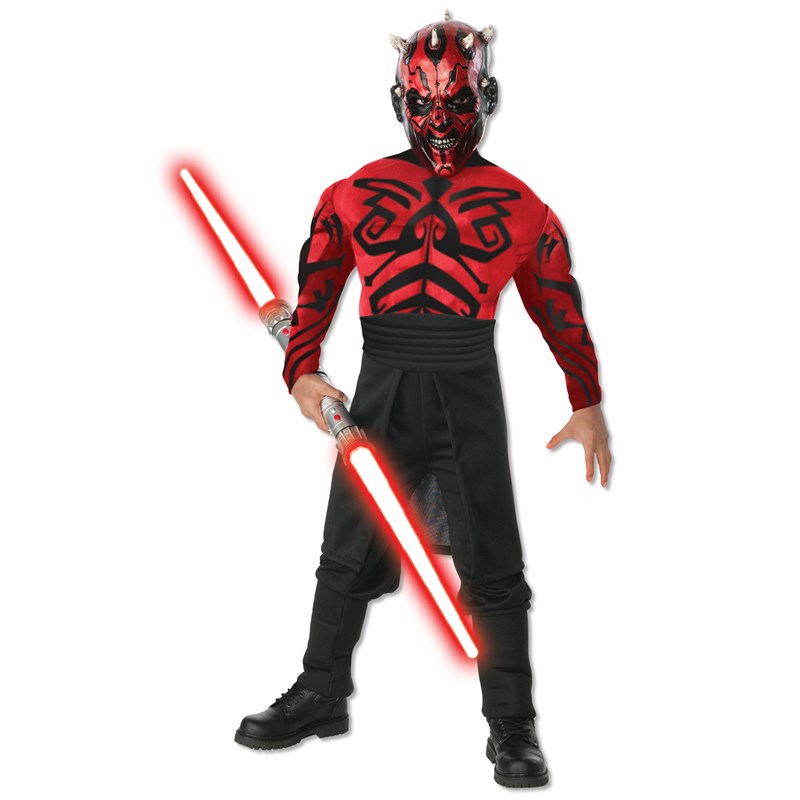 Stars Wars Deluxe Muscle Chest Darth Maul Child Costume for the 2022 Costume season.