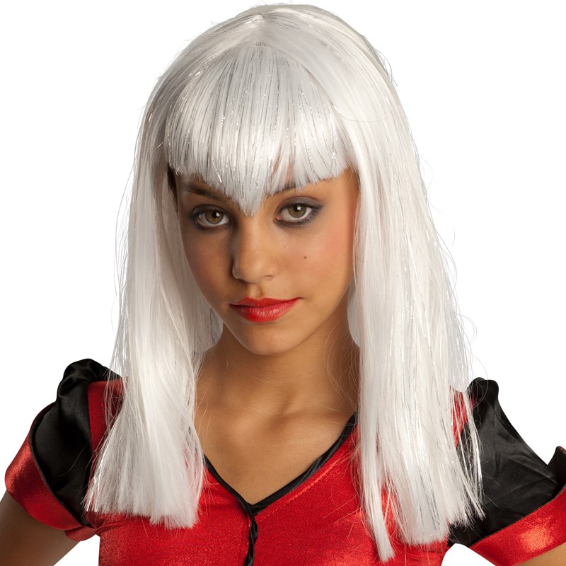 Glitter Vamp White Child Wig for the 2022 Costume season.