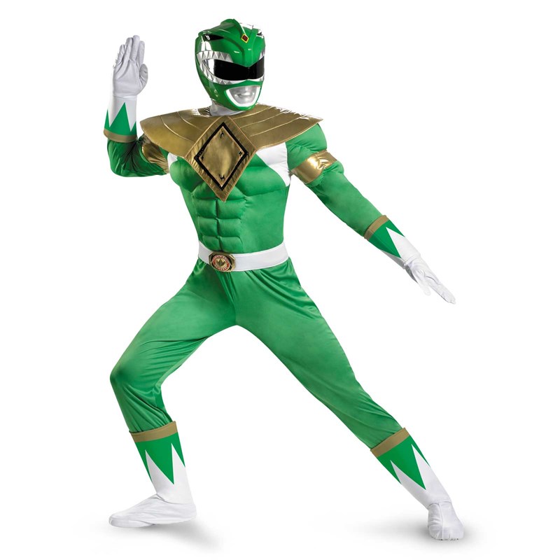 Power Rangers Green Ranger Classic Muscle Adult Costume for the 2022 Costume season.