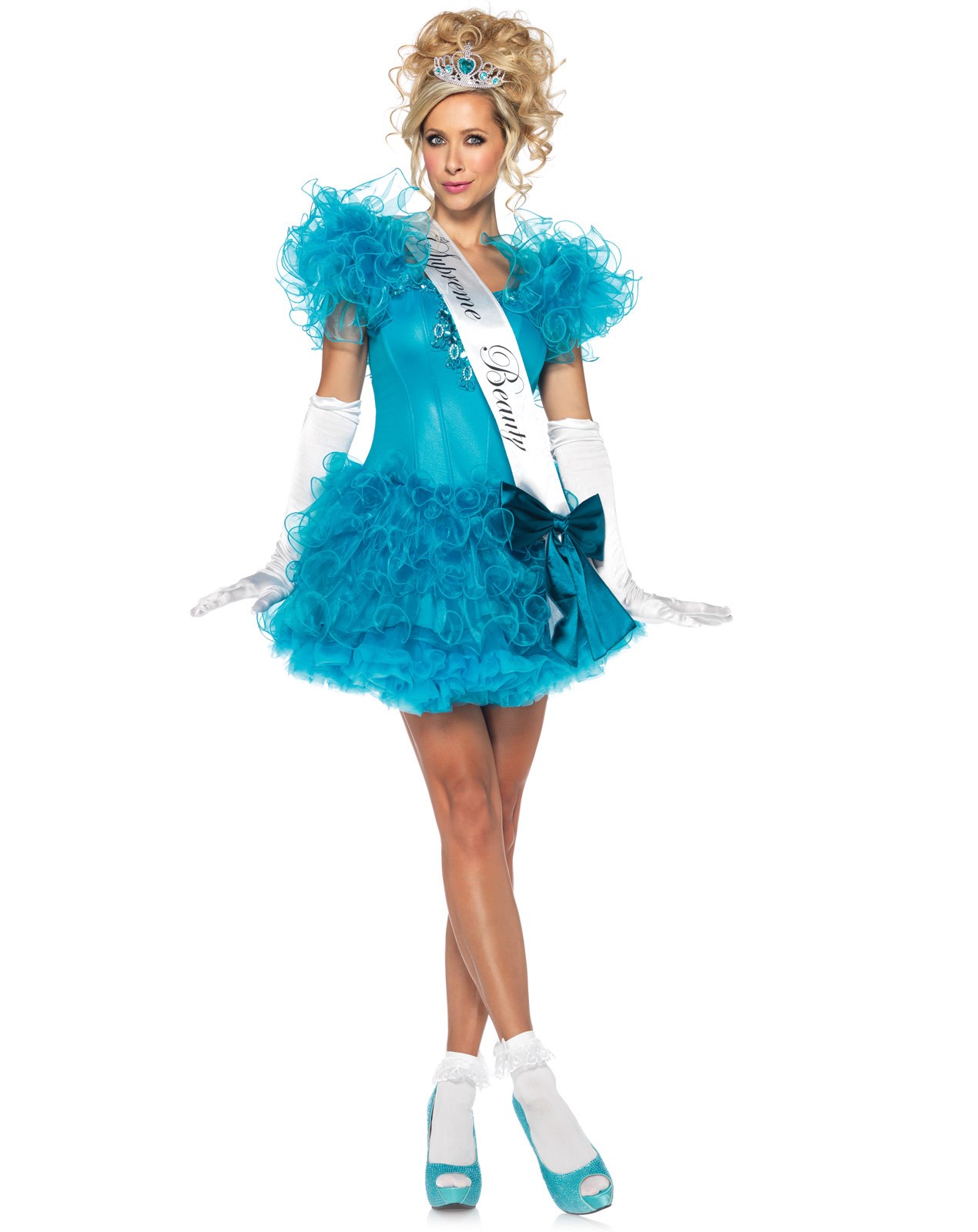 Kid Pageant Dress Blue Adult Costume