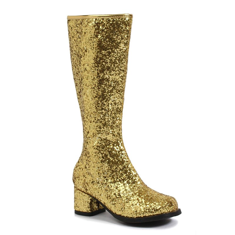 Kids Gold Glitter Gogo Boots for the 2022 Costume season.