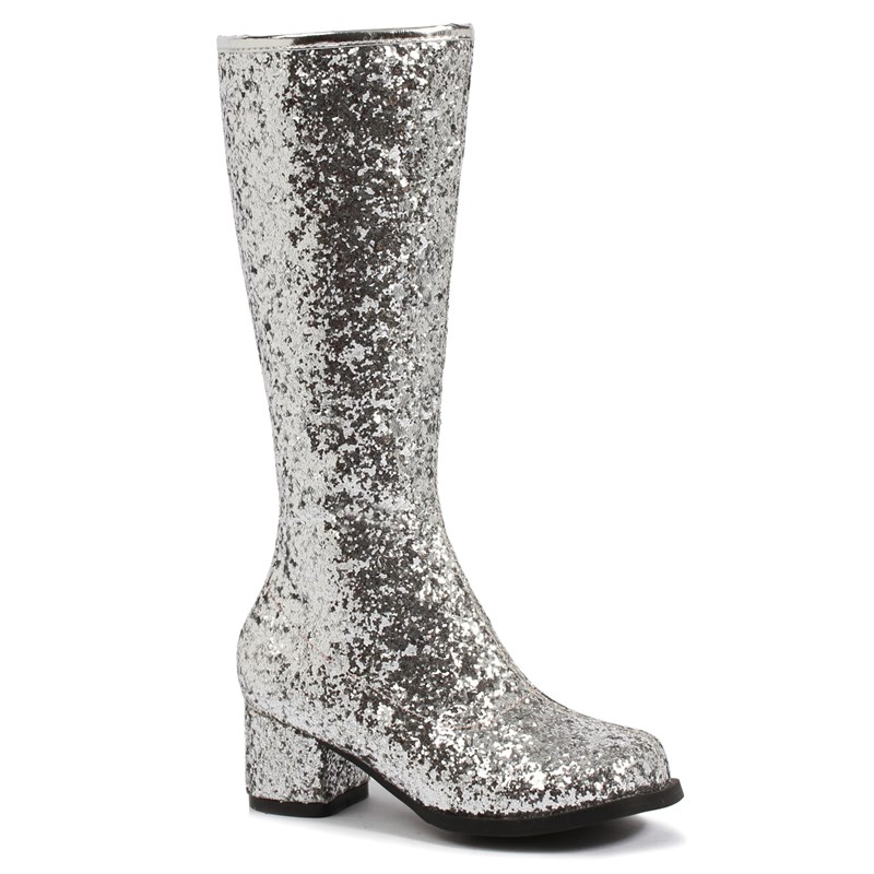Kids Silver Glitter Gogo Boots for the 2022 Costume season.