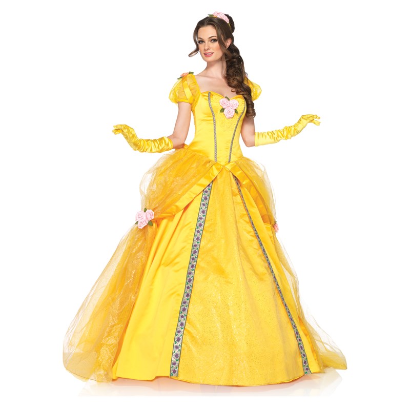 Disney Princesses Enchanting Belle Deluxe Adult Costume for the 2022 Costume season.