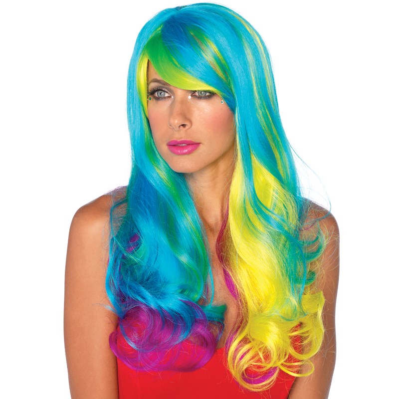 Prism Long Wavy Rainbow Adult Wig for the 2022 Costume season.