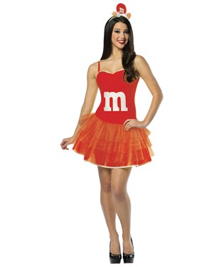 M&MS Red Adult Party Dress
