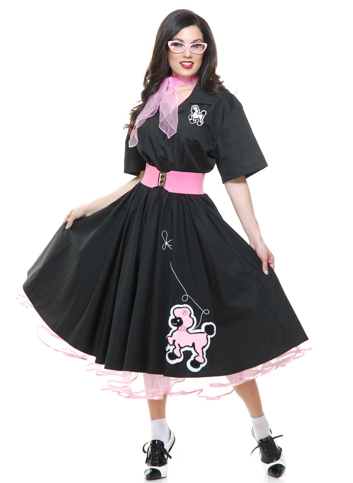 Complete 50s Poodle Adult Outfit Black