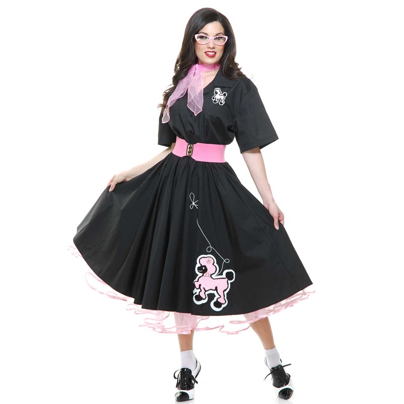 Complete 50s Poodle Adult Outfit Black for the 2022 Costume season.