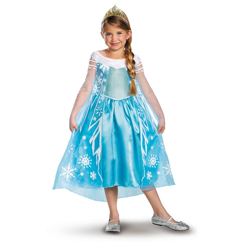 Disney Frozen Deluxe Elsa Toddler  and  Child Costume for the 2022 Costume season.