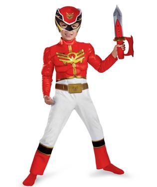 Red Power Ranger Megaforce Muscle Chest Toddler / Child Costume