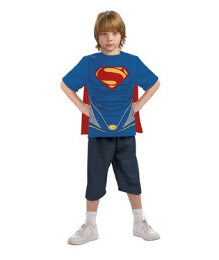 Superman Man of Steel Child Costume Top and Cape