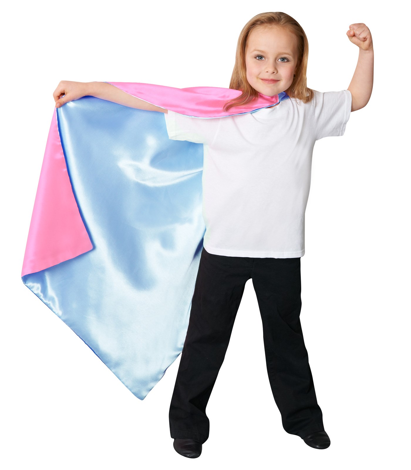 Blue / Pink Reversible Superhero Child Cape