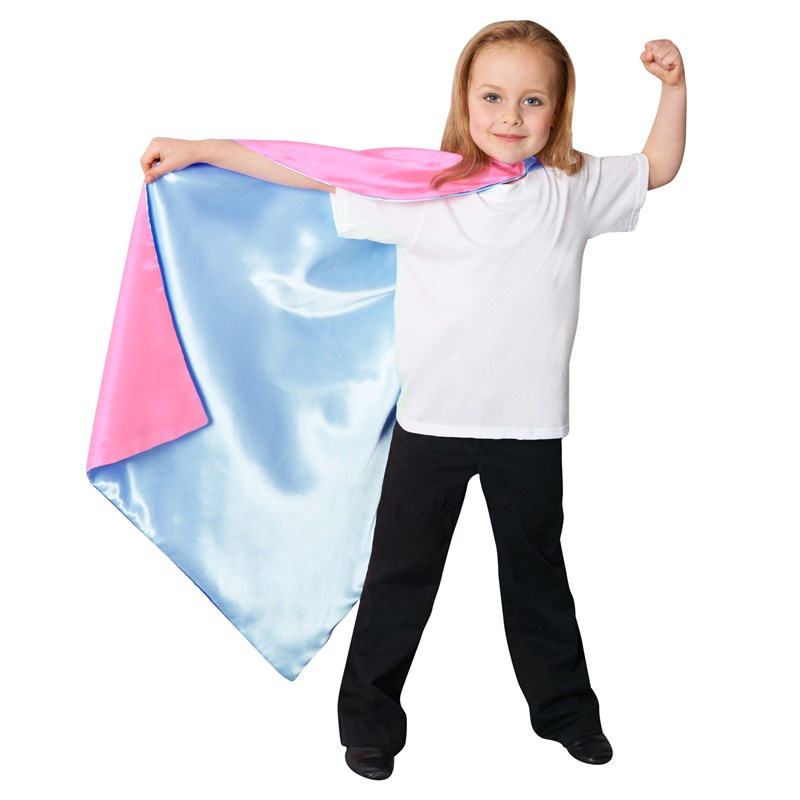 Blue  and  Pink Reversible Superhero Child Cape for the 2022 Costume season.