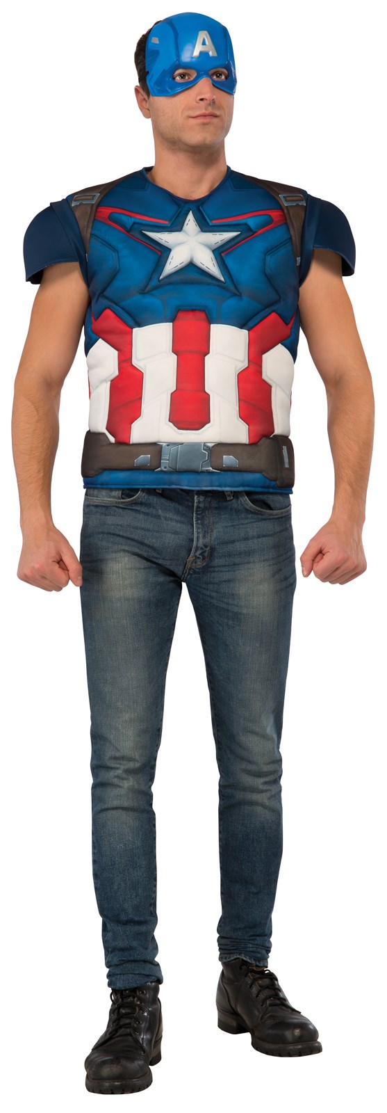 Captain America The Winter Soldier Retro Muscle Shirt Costume Kit Adult