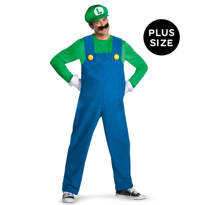 Super Mario Brothers   Luigi Adult Plus Size Costume for the 2022 Costume season.