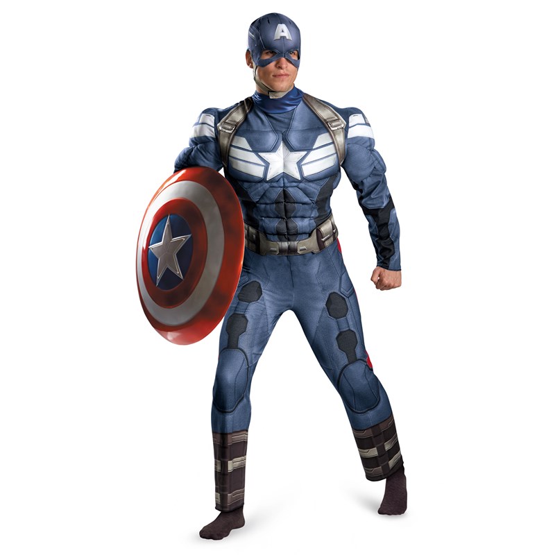 Captain America The Winter Soldier   Captain America Muscle Chest Plus Size Costume for the 2022 Costume season.