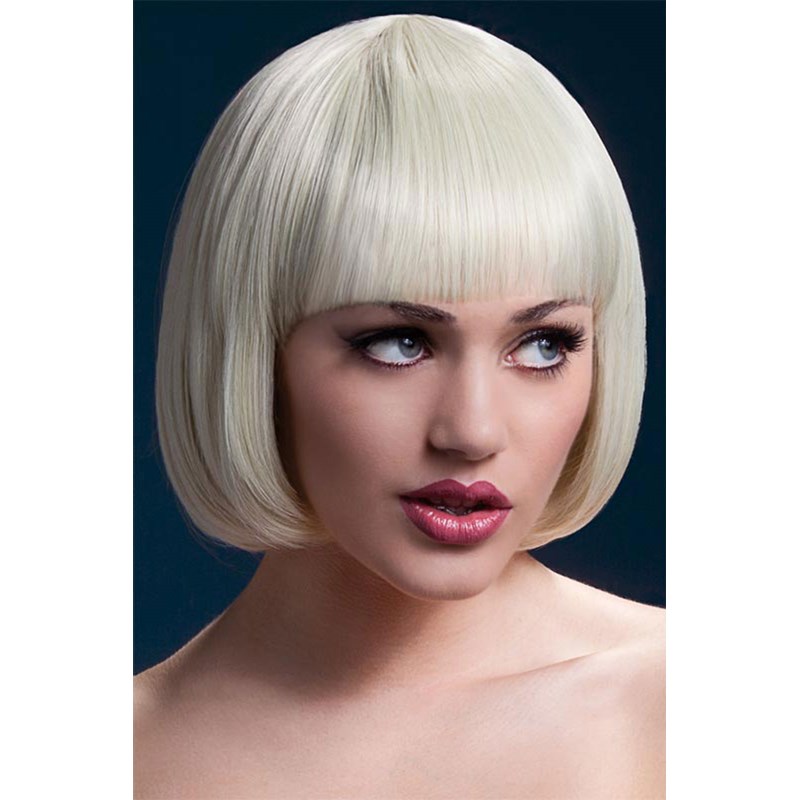 Fever Mia Short Blonde Wig With Bangs for the 2022 Costume season.