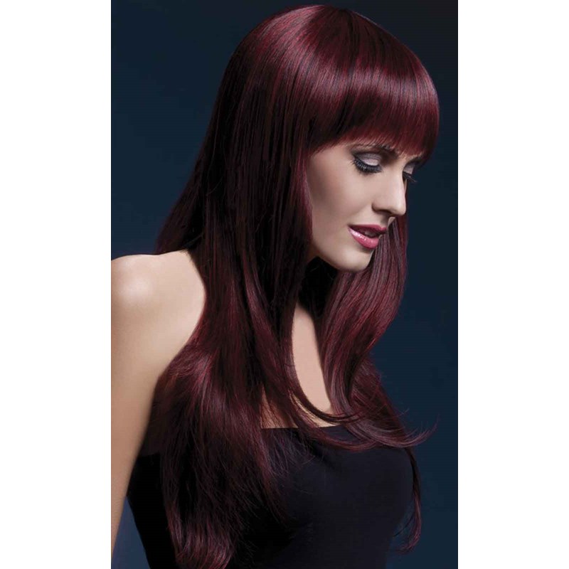 Fever Sienna Long Black Cherry Wig With Bangs for the 2022 Costume season.