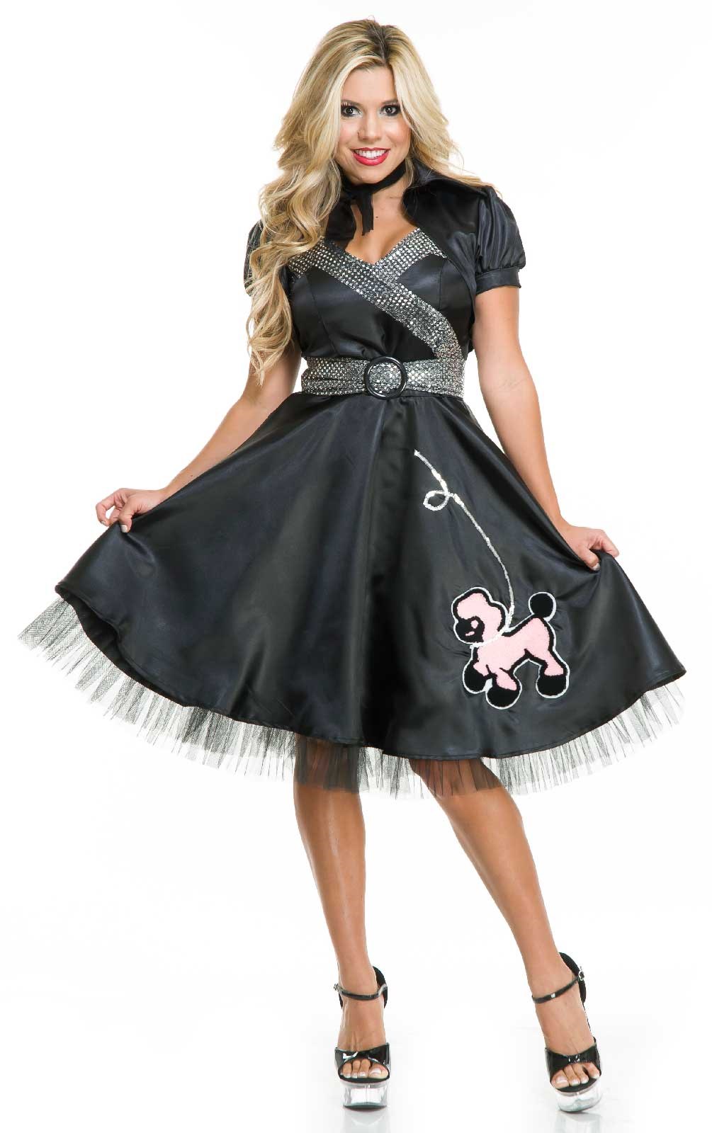 Satin Poodle Dress - Womens Costume
