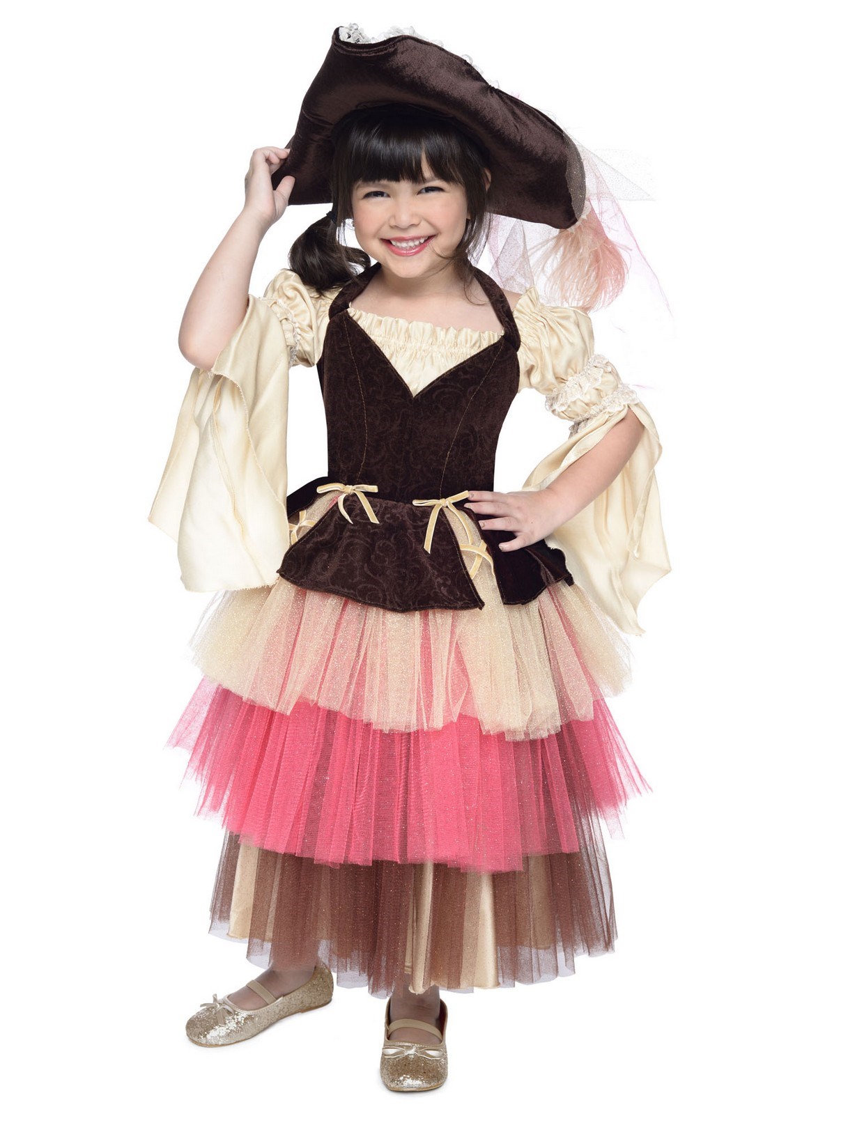 Deluxe Ombre Girls Pirate Dress and Hat