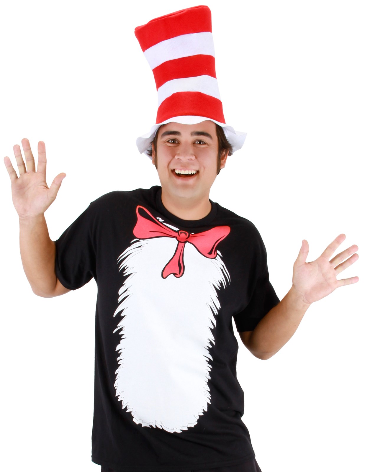 Cat in the Hat Adult T-Shirt and Hat Costume