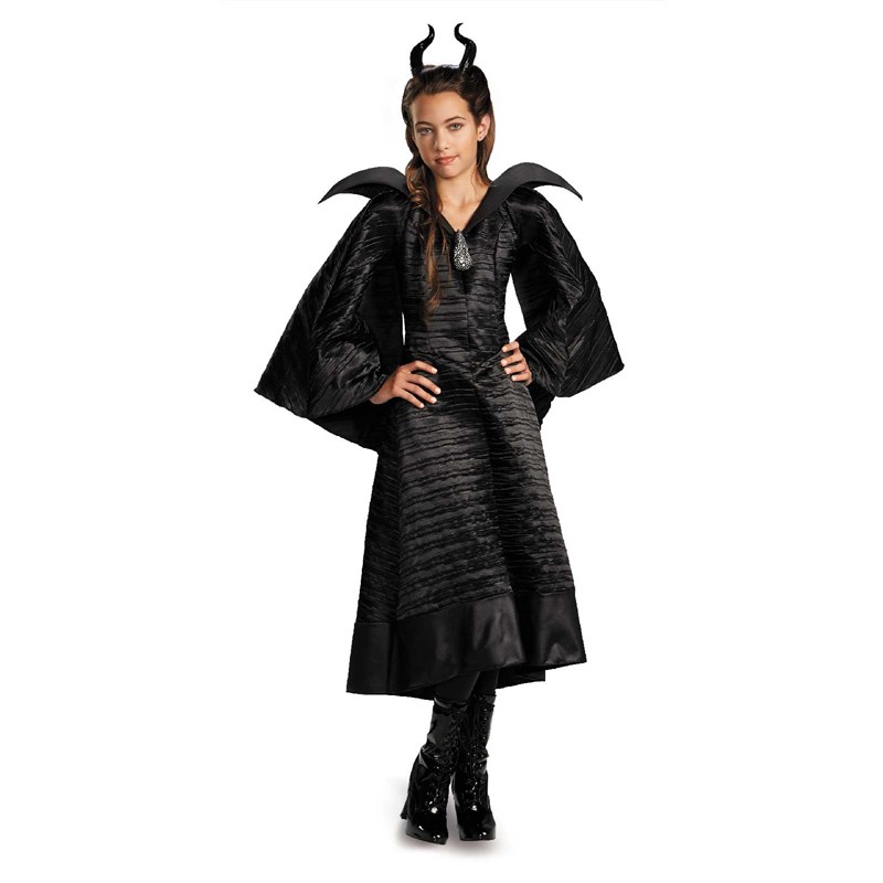 Maleficent Christening Deluxe Black Girls Dress Costume for the 2022 Costume season.