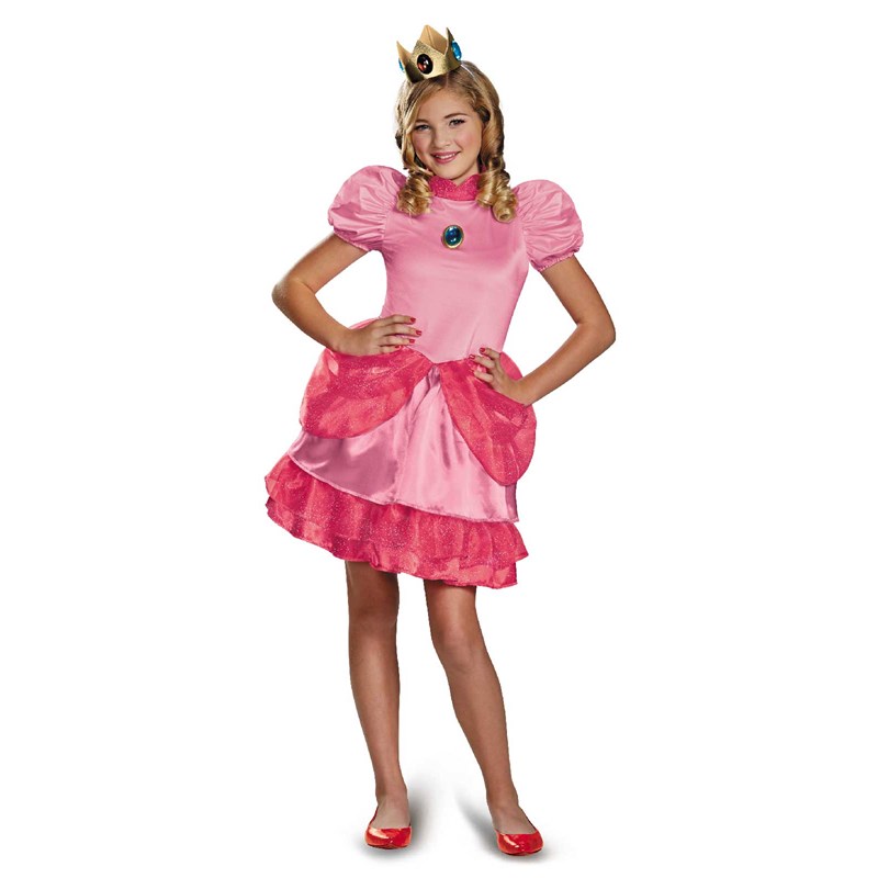 Super Mario Brothers Tween Princess Peach Costume for the 2022 Costume season.