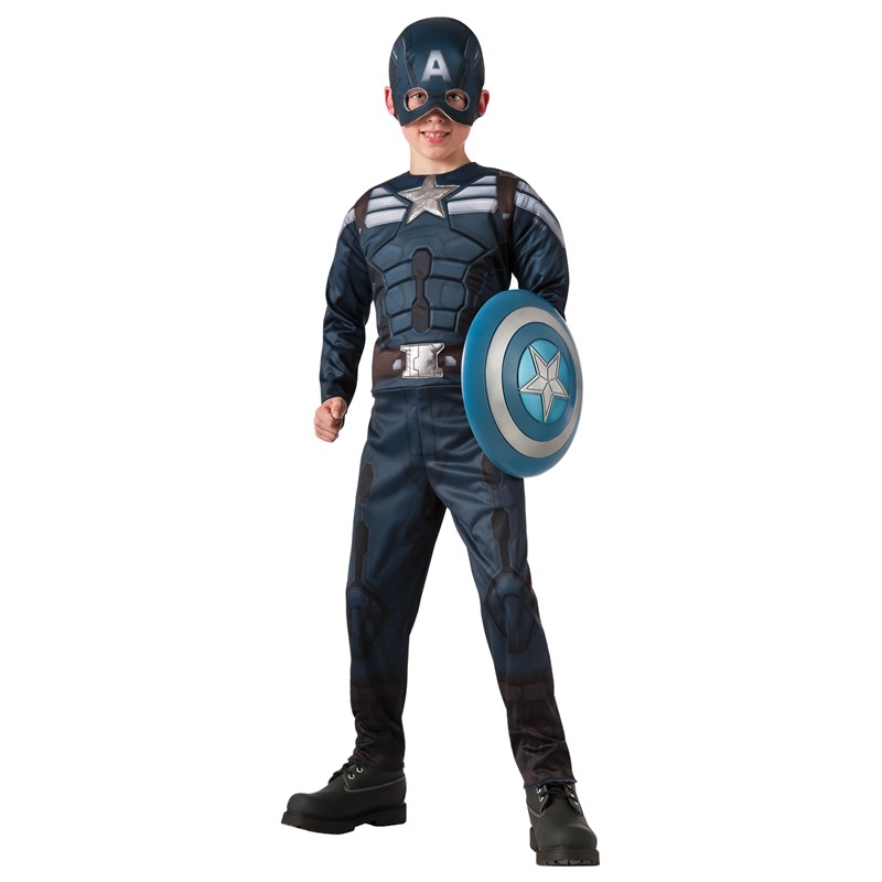 Captain America Winter Soldier   2 1 Reversible Stealth and  Retro Captain America Child Costume for the 2022 Costume season.