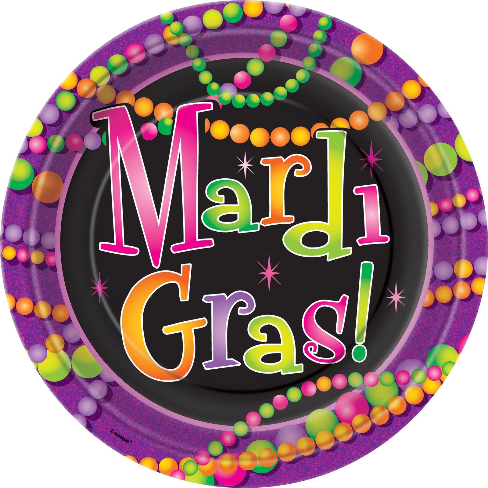 Mardi Gras Beads   Dinner Plates (8 count) for the 2022 Costume season.