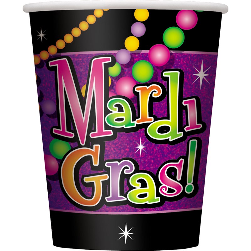 Mardi Gras Beads   9 oz. Paper Cups (8 count) for the 2022 Costume season.