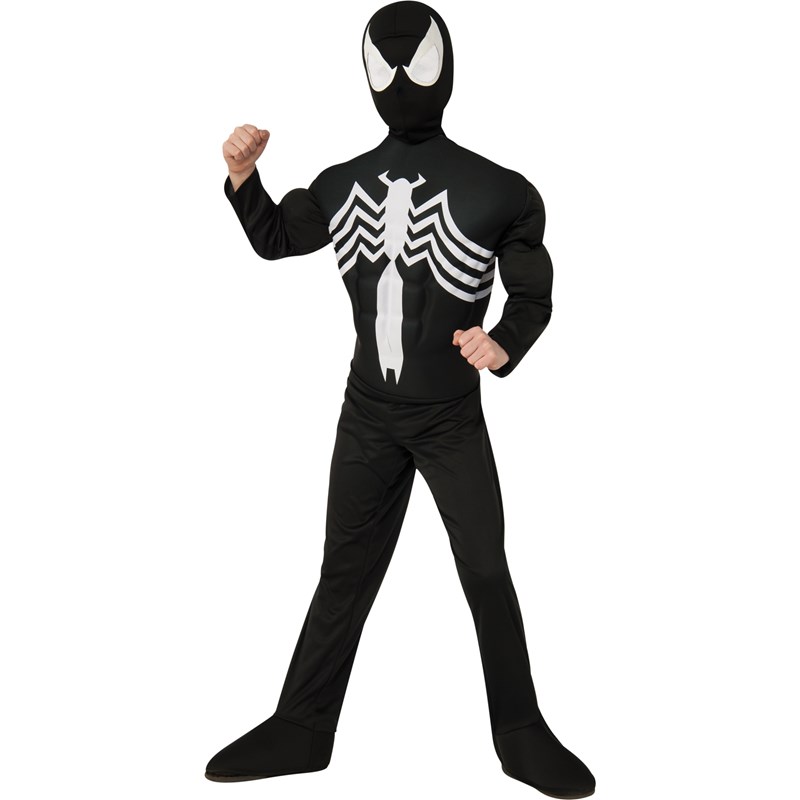 Ultimate Black Spider Man Muscle Chest Kids Costume for the 2022 Costume season.