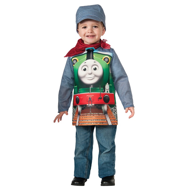 Thomas The Tank Deluxe Percy Toddler and Child Costume for the 2022 Costume season.