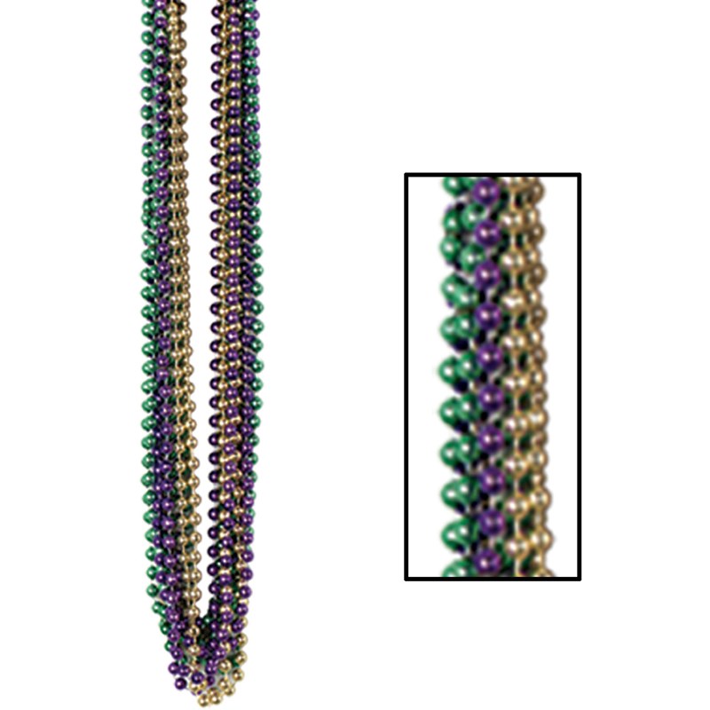 Mardi Gras Small Round Beads (12 count) for the 2022 Costume season.