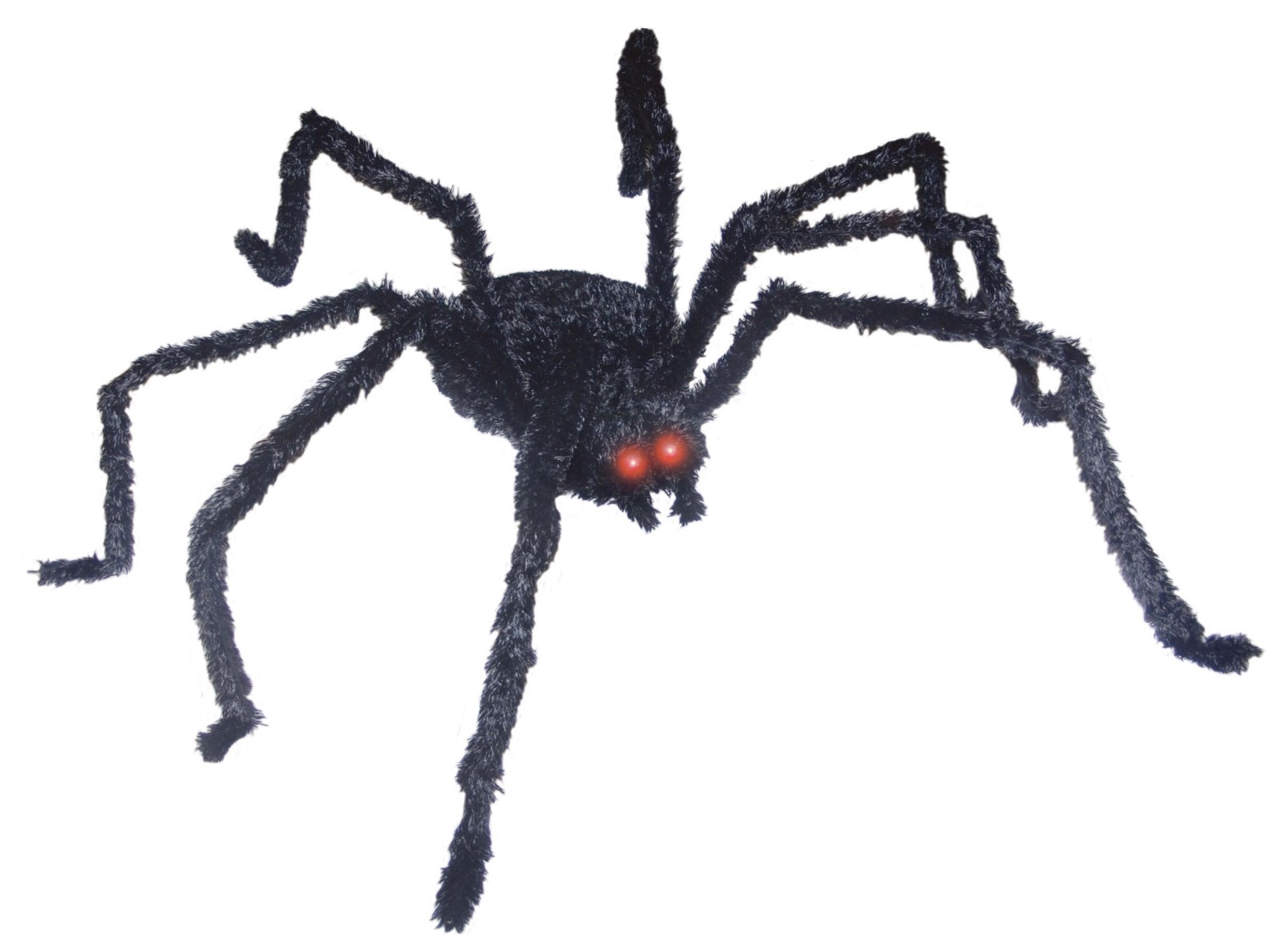 Long Hair Black Spider with Light Up Eyes