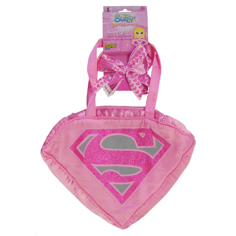 Supergirl   Purse Hair Ribbons Set Child for the 2022 Costume season.
