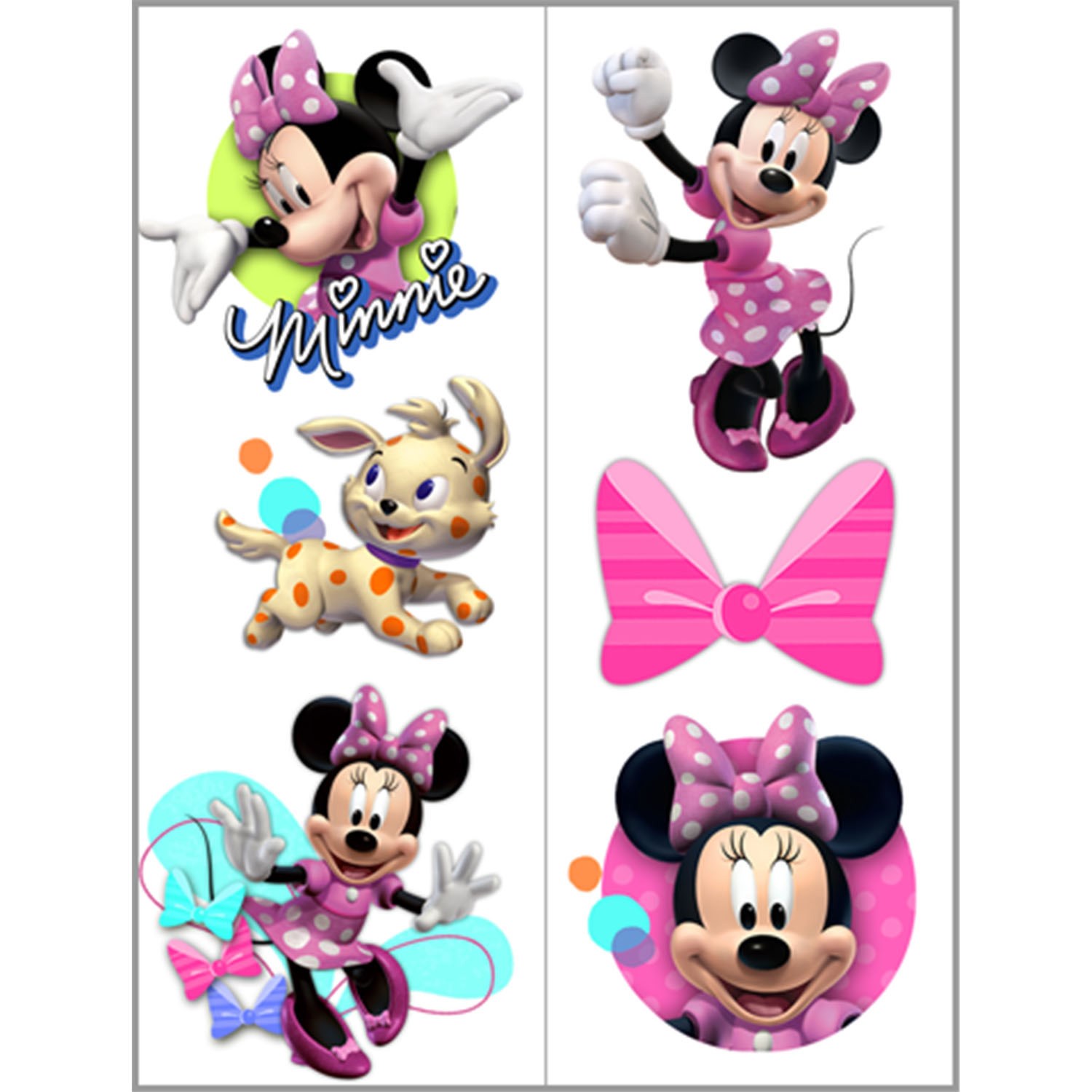 Disney Minnie Mouse Bow-tique Temporary Tattoo Sheets 2 count