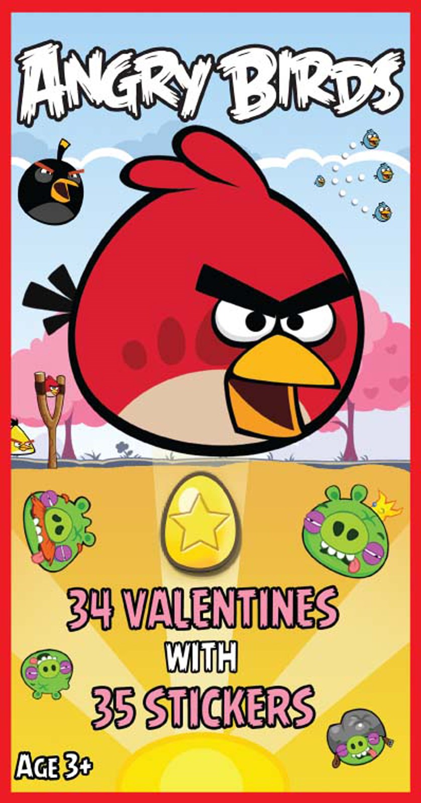 Angry Birds Valentines Day Cards with Stickers