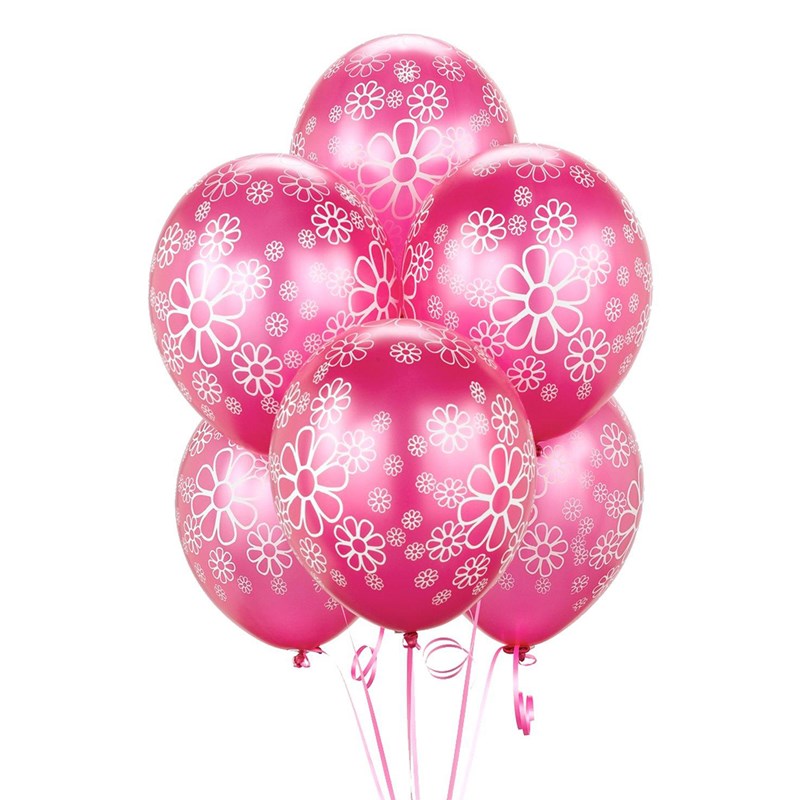 Magenta with White Flowers Balloons (6 count) for the 2022 Costume season.