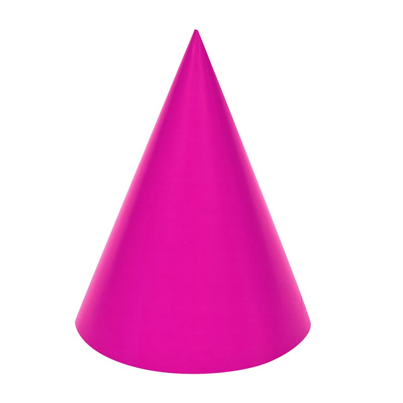 Hot Pink Cone Party Hats (8 count) for the 2022 Costume season.