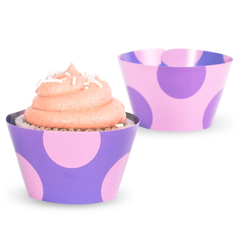 Lavendar Pink Dots Reversible Cupcake Wrappers (12 count) for the 2022 Costume season.