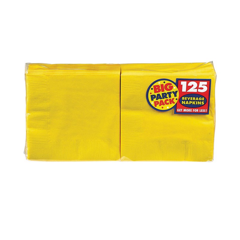 Yellow Sunshine Big Party Pack   Beverage Napkins (125) count) for the 2022 Costume season.