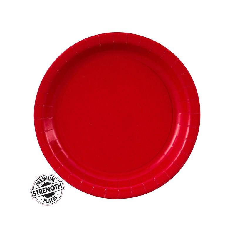 Classic Red (Red) Paper Dessert Plates (24 count) for the 2022 Costume season.