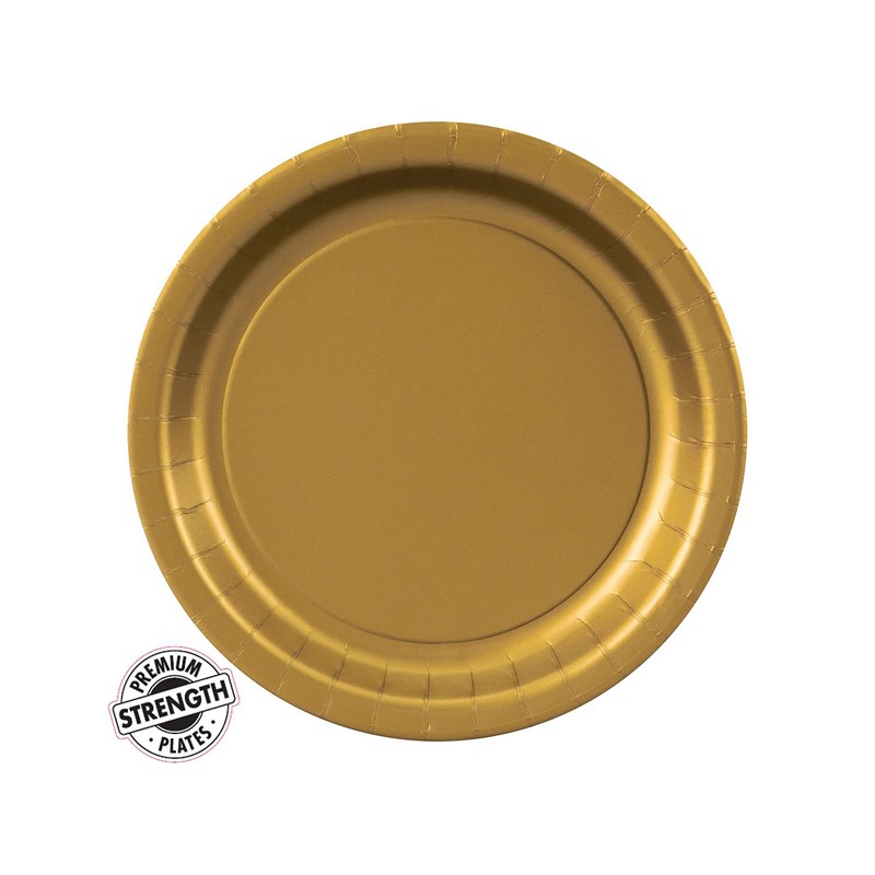 Glittering Gold (Gold) Dessert Plates (24 count) for the 2022 Costume season.