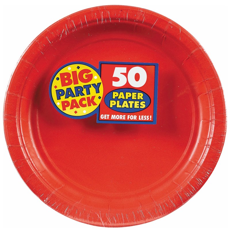 Apple Red Big Party Pack   Dinner Plates (50 count) for the 2022 Costume season.