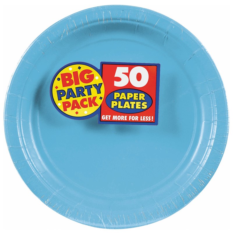 Caribbean Blue Big Party Pack   Dinner Plates (50 count) for the 2022 Costume season.