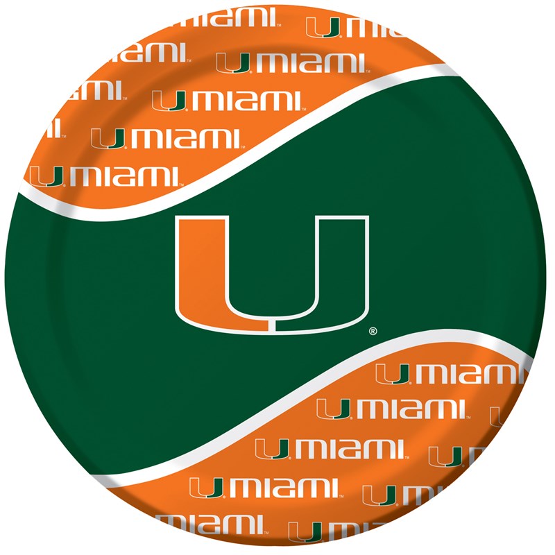 Miami Hurricanes   Dinner Plates (8 count) for the 2022 Costume season.